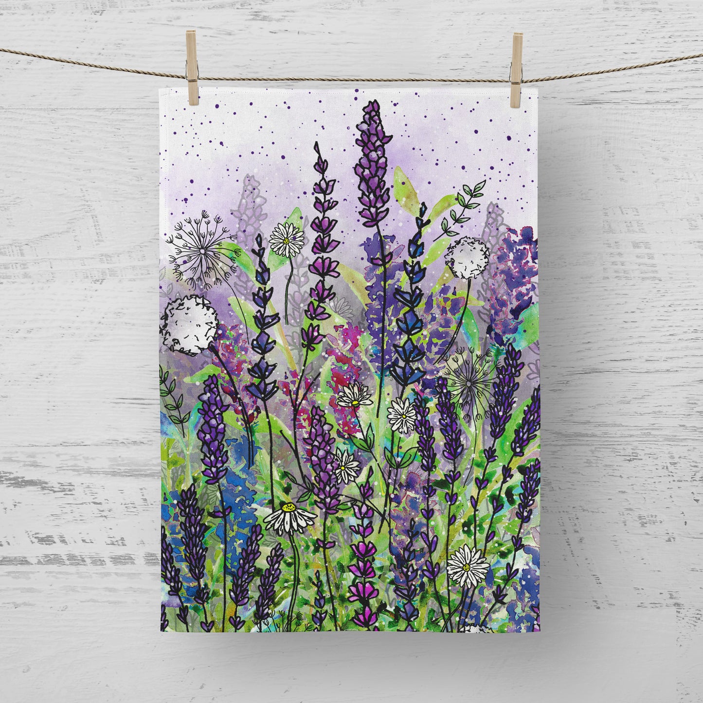 'Lavender Wilderness' Tea Towel