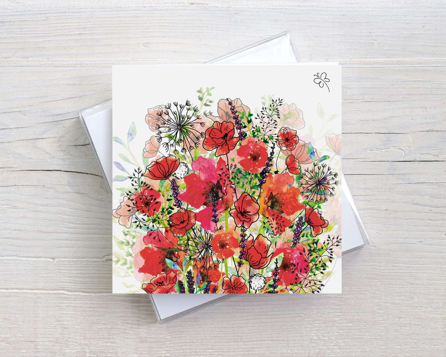 'Poppy Blooms' Greeting Card