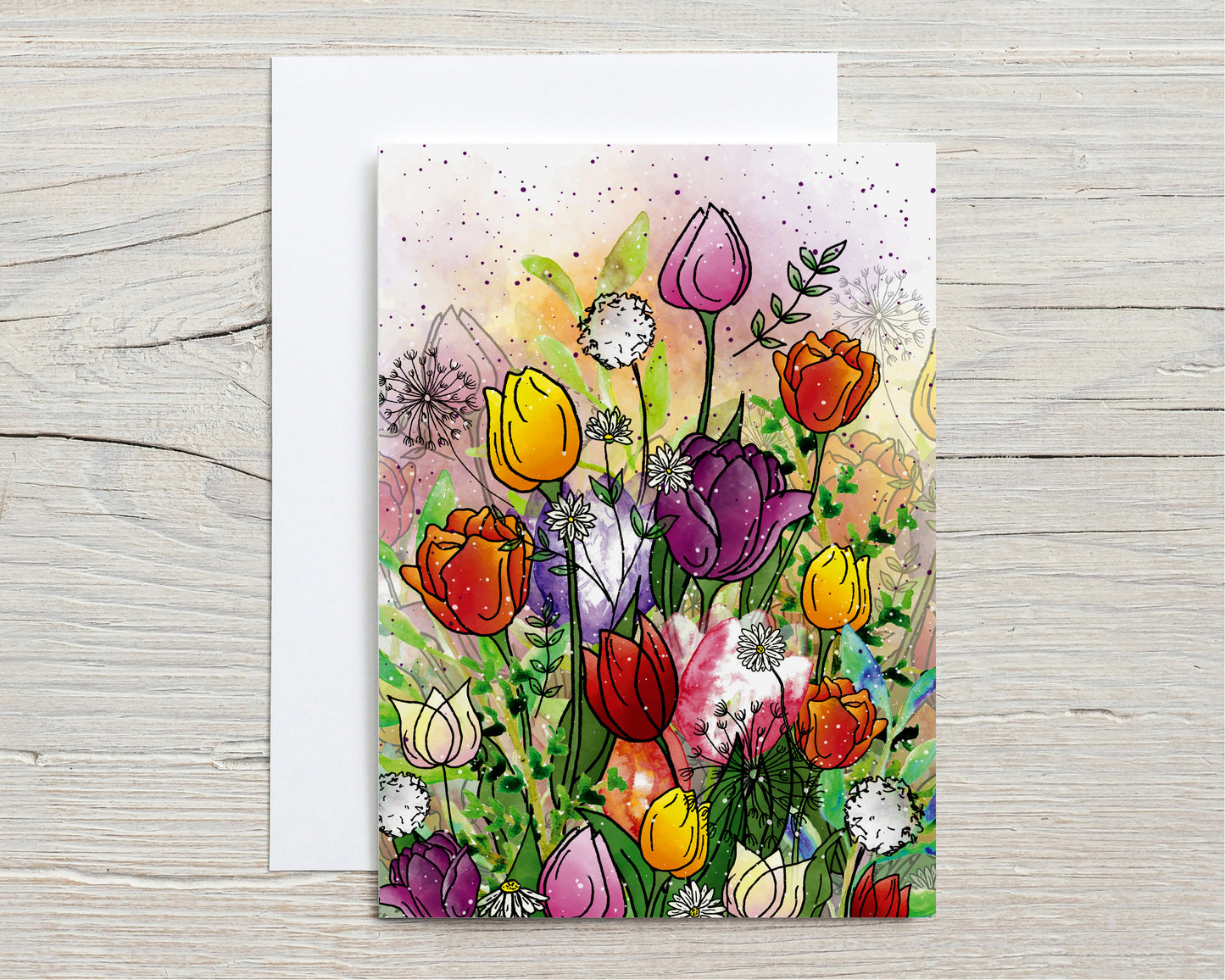 'Spring Tulips' Greeting Card