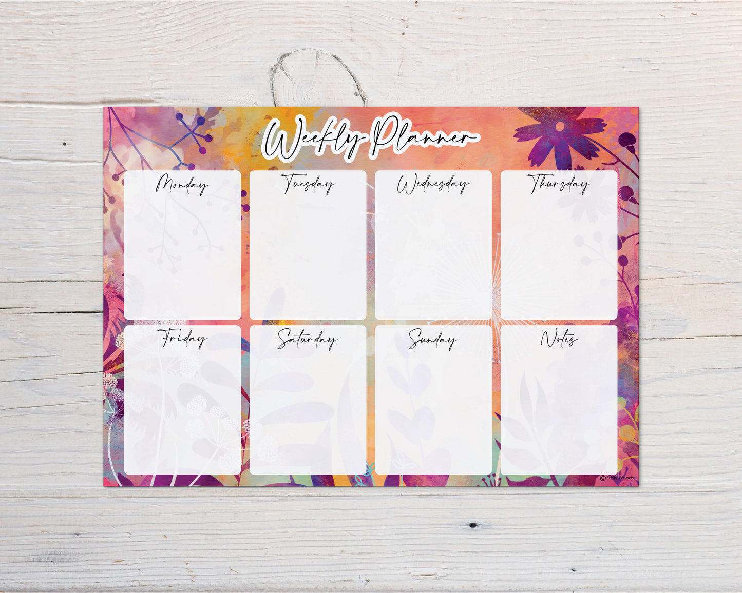 'Sunblush Peach Sky' Weekly Planner