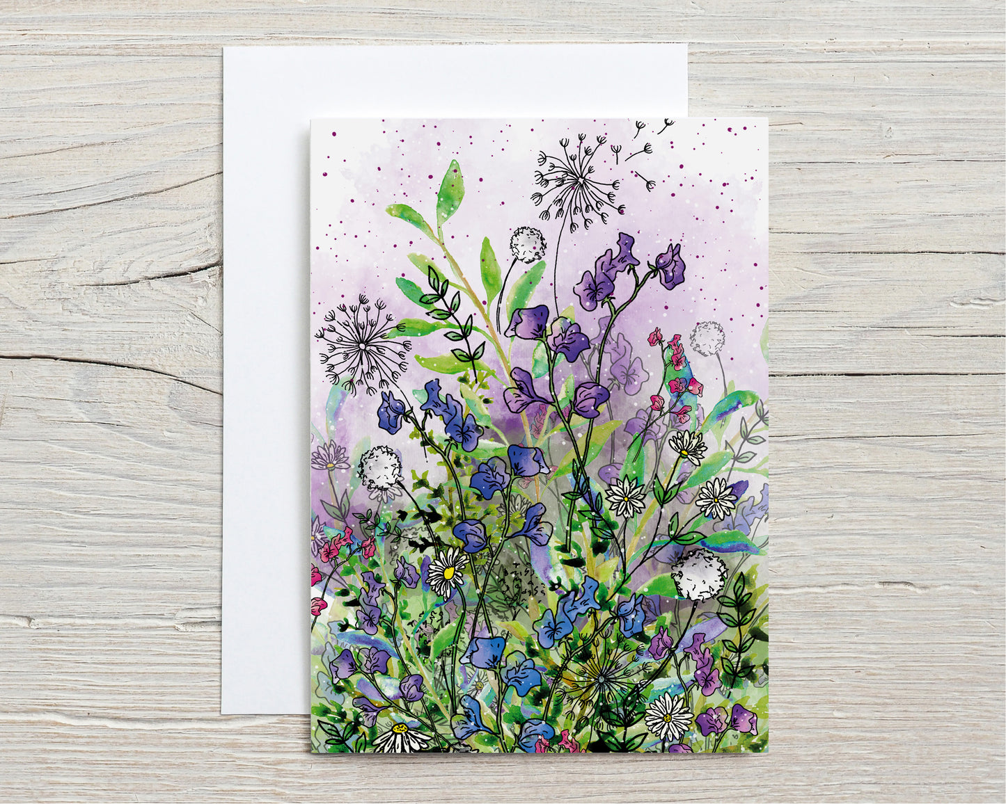 'Sweet Pea Garden' Greeting Card