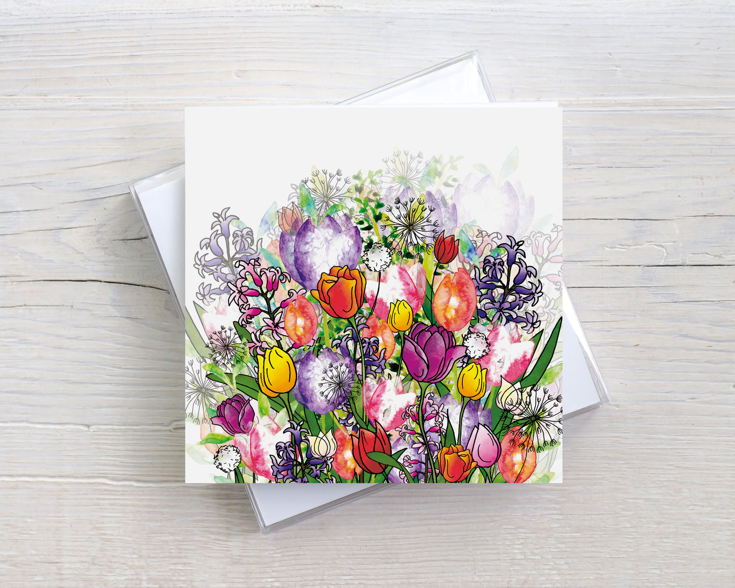 'Tulip Garden' Greeting Card