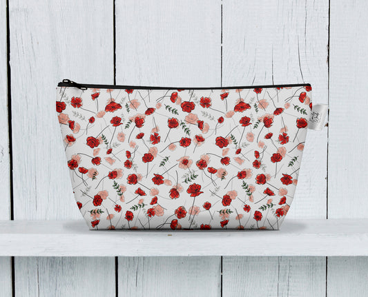 'Cascading Poppies' Small Wash Bag