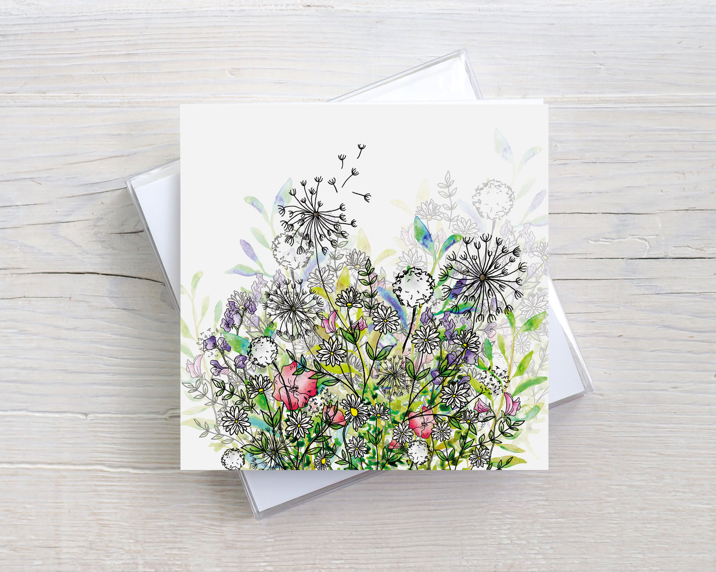'Daisy and Dandelion Wild Garden' Greeting Card