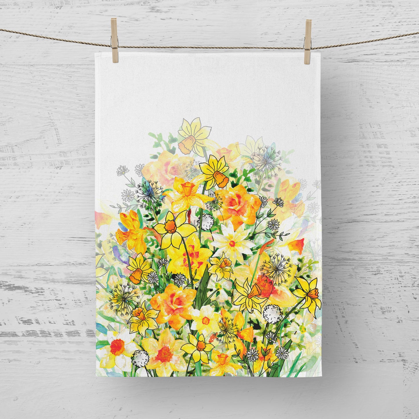 'Dazzling Daffodils' Tea Towel