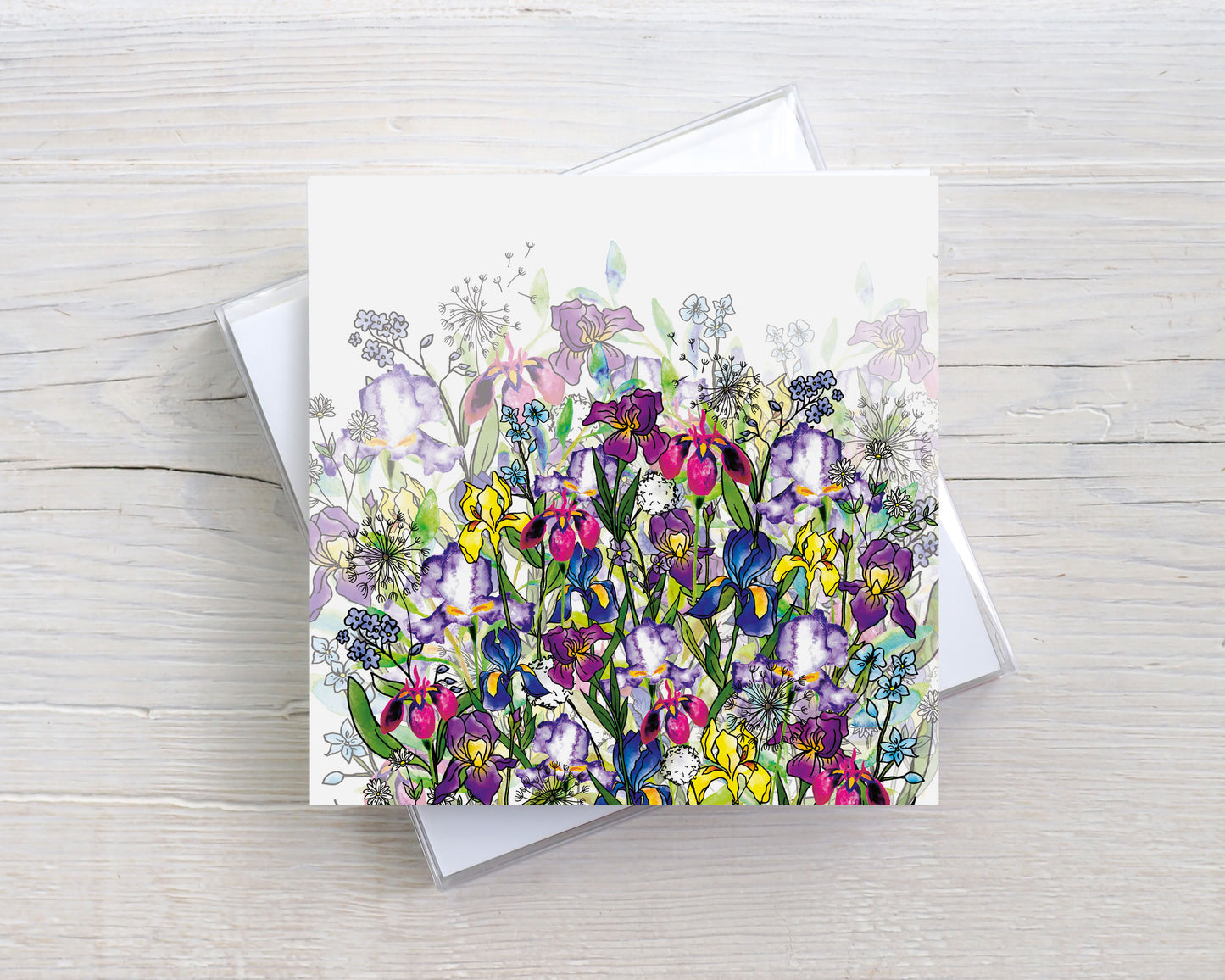 'Iris Garden' Greeting Card
