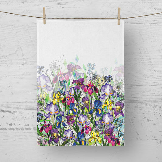 'Iris Garden' Tea Towel