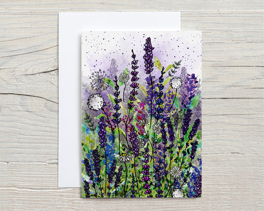 'Lavender Wilderness' Greeting Card