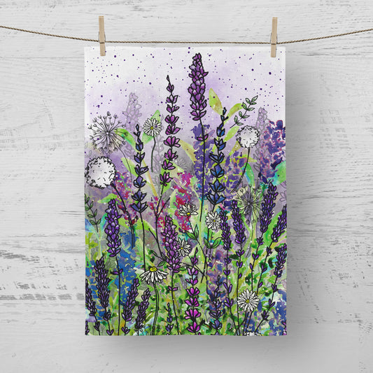 'Lavender Wilderness' Tea Towel