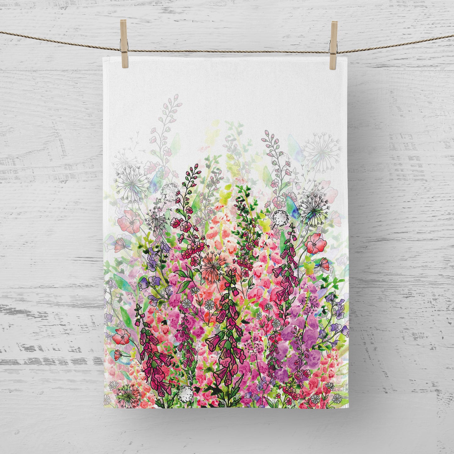'Pretty in Pink' Tea Towel