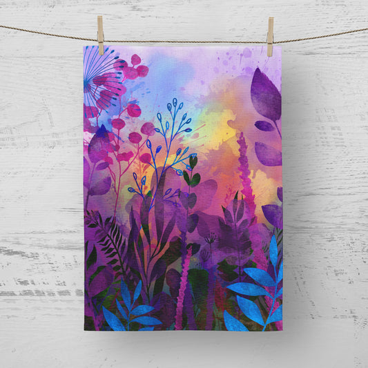 'Pretty in Purple' Tea Towel