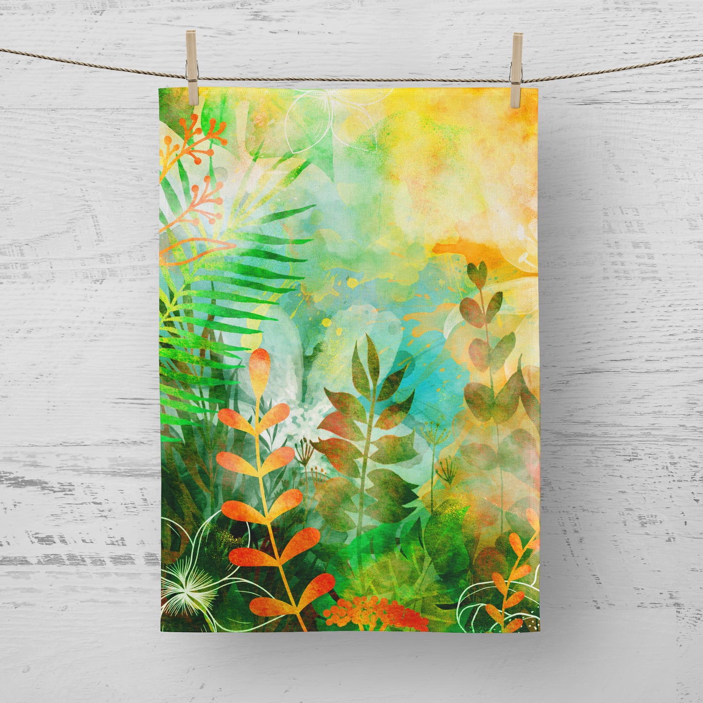 'Tropical Glow' Tea Towel