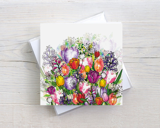 'Tulip Garden' Greeting Card