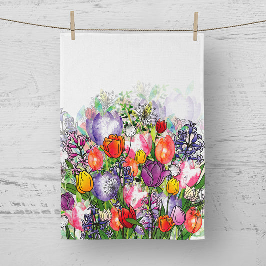 'Tulip Garden' Tea Towel