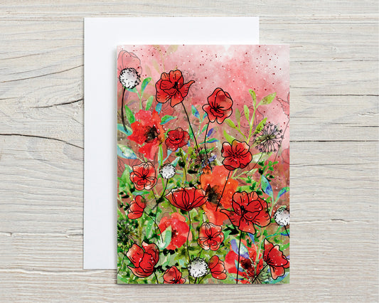 'Wild Poppies' Greeting Card