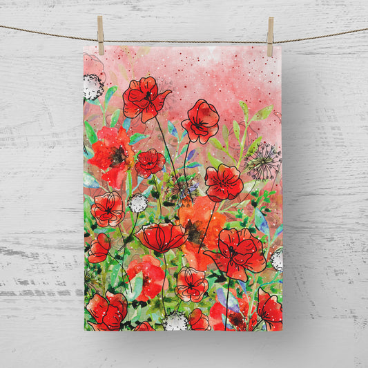 'Wild Poppies' Tea Towel