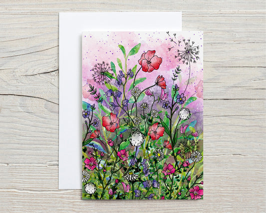 'Wildflower Meadow' Greeting Card